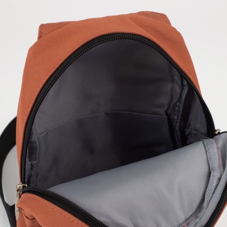 Male sling bag from textiles, orange/beige color-3