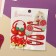 Hair set "Vanilla" (4 elastic bands, 4 invisible) Karamel watermelon, red