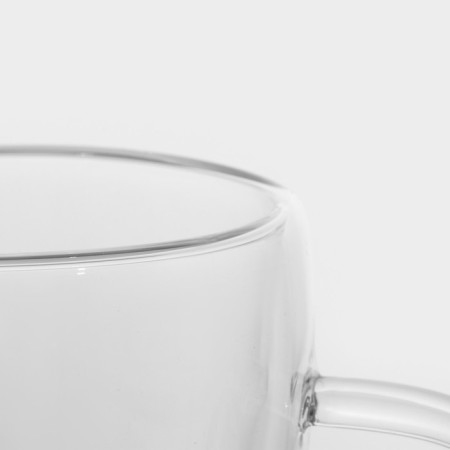 Glass mug with double walls "Duo", 330 ml, 12 × 8.5 × 11.5 cm-3