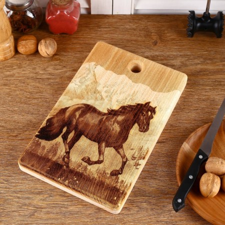 Board from the massif “horse”, rectangular, 18 × 28 cm