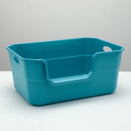 The toilet open with the side entrance with a scoop and a filter, 50 x 35 x 24 cm, blue-3