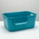 The toilet open with the side entrance with a scoop and a filter, 50 x 35 x 24 cm, blue