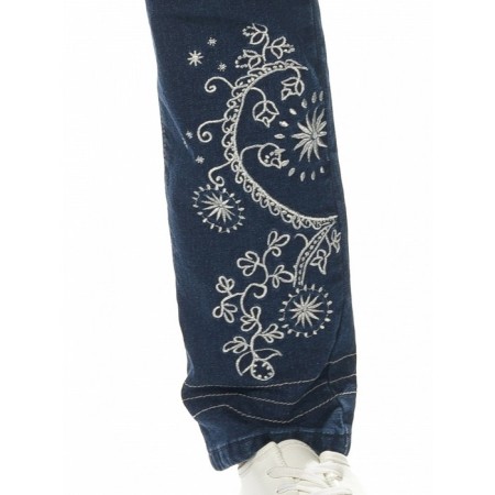 Pants for girls, height 146 cm, dark blue color-5