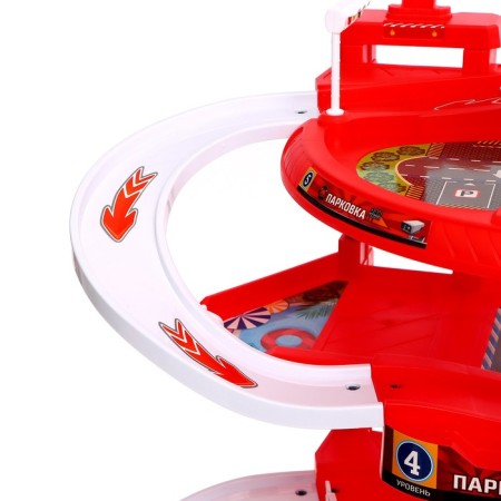 Parking "Fire Station", light, sound, elevator, with metal machines and helicopter-16
