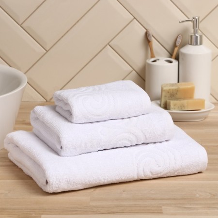 Trick Lovelife "Border" 50x90 cm, white color, 100% cotton, 380 g/m2