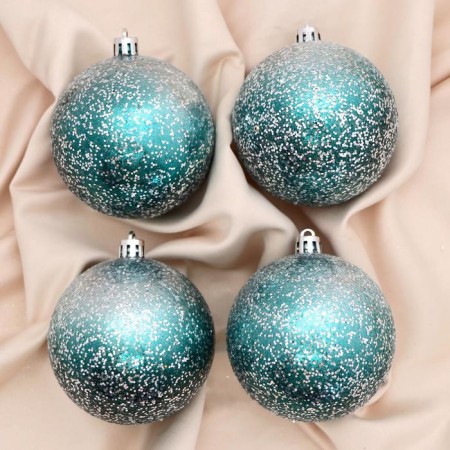 Set of balls Plastic D-8 cm, 4 pcs "Jane Cosmos" Emerald