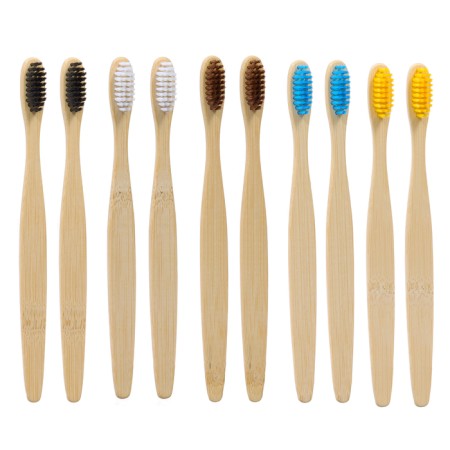 Bamboo dental brush average 10 pieces, mix of flowers-2