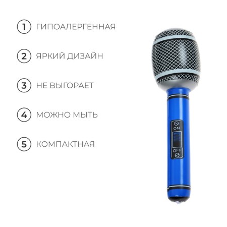 Inflatable toy "microphone", 30 cm, mixing-2