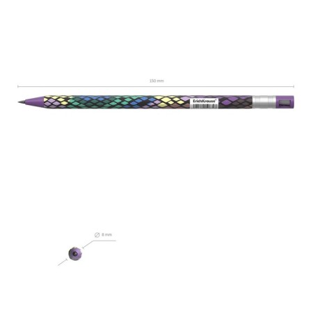 Mechanical pencil Erichkrause "Colortouch Purple Python", Grifel D = 2.0 mm, with a grief, "Soft-Touch" case with a design, in a tube-3