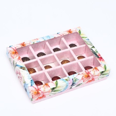 Box for sweets, 12 pcs, "Summer Bouquet", 19 x 15 x 3.6 cm