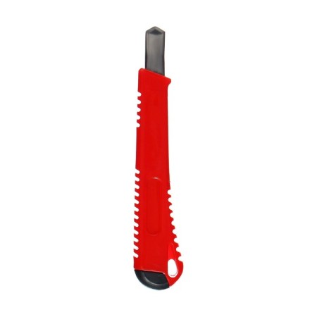 Chancellery knife, blade 9 mm, with a metal guide lock, blister, MIX case-2