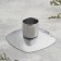 Square Square Metal for one candle, 7x3 cm, chrome