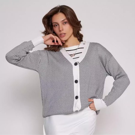 Cardigan female, white color, size One size (44-48)
