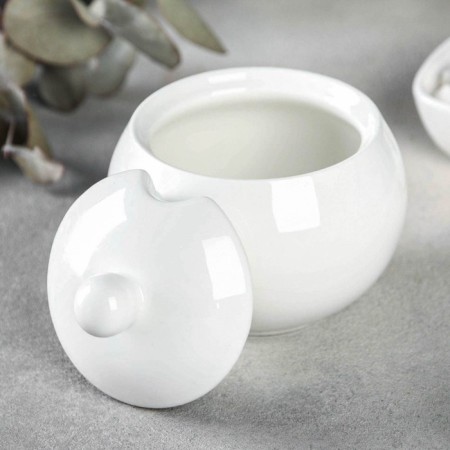 Porcelain sugar tower with a Wilmax Olivia lid, 325 ml, white color-1