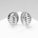 Earrings Metal "Chord" oval, waves, color silver