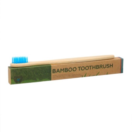 Bamboo dental brush in the box, blue