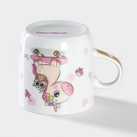 Ceramic share mug "Council and unicorn", 230 ml, white color-2