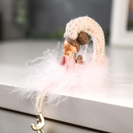 Polystone souvenir "Angel-stitching angel in the pink downy skirt" mixed 18x3.5x4 cm-3