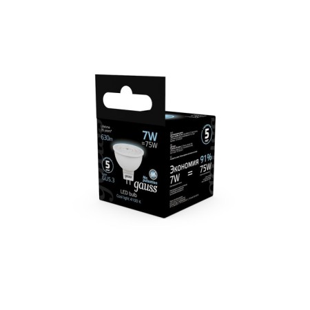 LED LED Black 7W MR16 4100K Neutr. Bel. GU5.3 630LM GAUSS 101505207-6