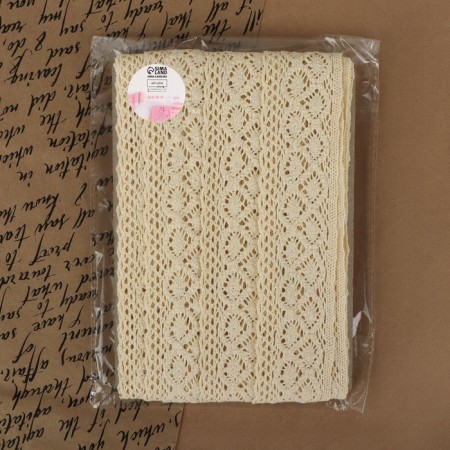 Knitted lace, 50 mm × 10 ± 1 m, beige color-3