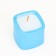 Candle "Square. Marble" in a candlestick of gypsum is small, 5x4.5 cm, blue