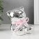 Piggy bank Ceramics "Mishutka with Bantik" silver 9x8x9.8 cm