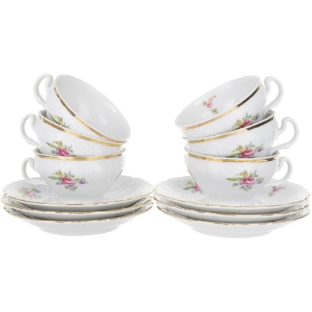 Cup 205 ml with a saucer 155 mm low bernadotte, decor "Meissen bouquet"
