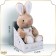 Soft toy "Little Friend", bunny in a dress, color mix