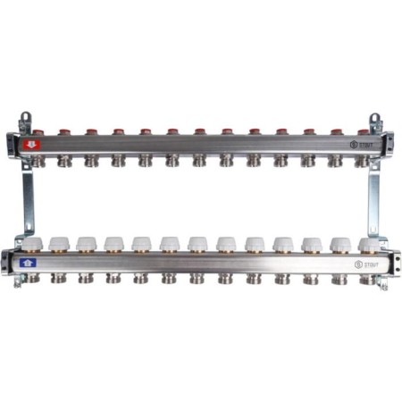 Collector Group Stout, 1 "X3/4", 13 outputs, without flow meters, stainless steel
