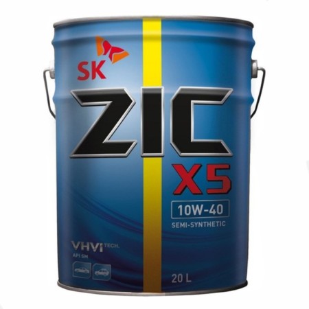 Motor oil zic X5 10W-40, API SP, semi-synthetic, 20 liters