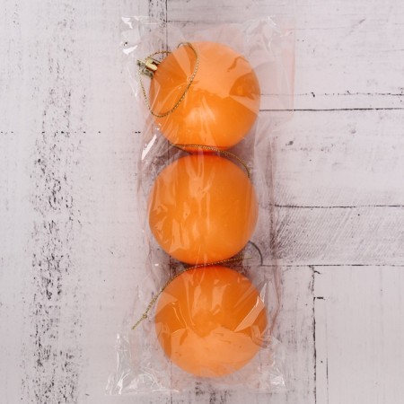 Set of balls plastic D-5.5 cm, 3 pcs "matte" orange-1