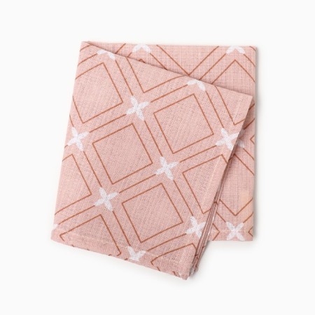 Towel 35x60cm crosses, pink, waffle, 120 g/m, HL100%-4