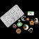 Silicone form universal for creating earrings, pendants, scraps - 12 pcs.
