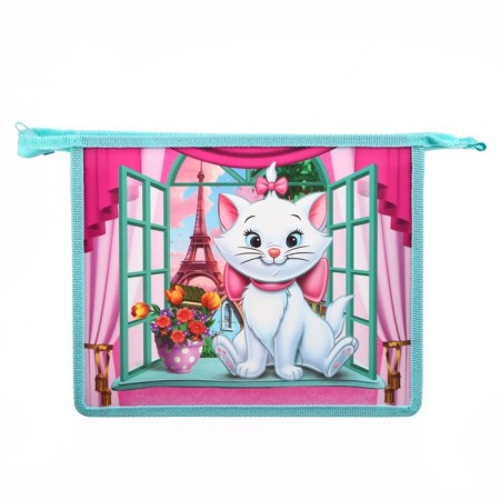 Folder d/notebooks A5 zipper on top plastic PM-A5-29, kitty Marie-2