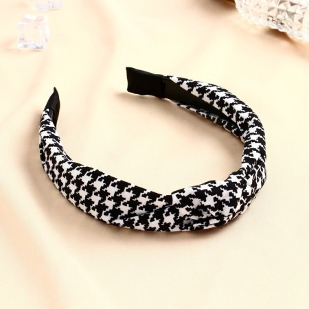 Hair cap "Amata" Goose foot, 2.5 cm, black and white