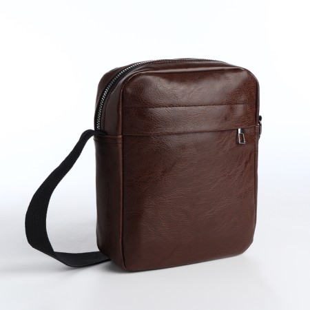 Male bag with lightning, brown color