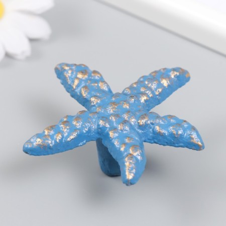 Hand -on -hand Cast iron "Marine star" Blue with a patina 6.6x7.4 cm-2