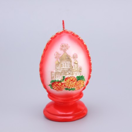 Figure candle Small "Easter egg with the temple", 5.5x9 cm, 95 gr mix-3