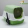 Closed 2-in-1 toilet with a removable top of 34 x 50 x 33 cm, green
