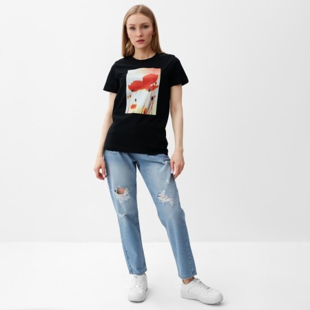 T -shirt female, black color, size 44-1