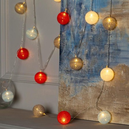Garland “thread” 5 m with nozzles “red-blue”, IP20, transparent thread, 20 LED, glow warm white, 220 V