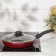 ALFA pan, d = 22 cm, removable handle, glass cover, anti -stick coating, burgundy color