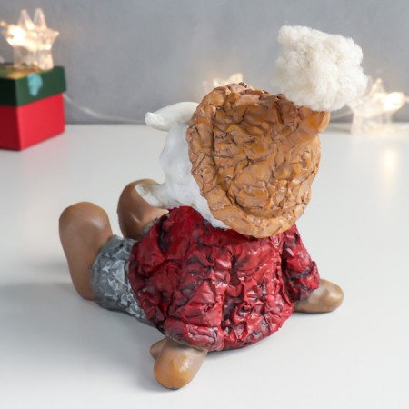 Souvenir Polystone "Santa Claus in a red jacket sits" 12x15x14.5 cm-2