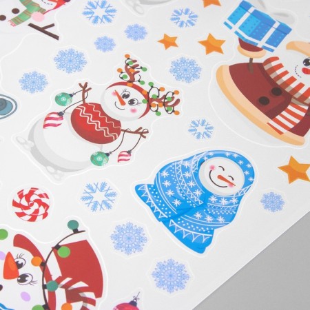 New Year Street Interior Color "Snowmen and Girland" 30x40 cm-3
