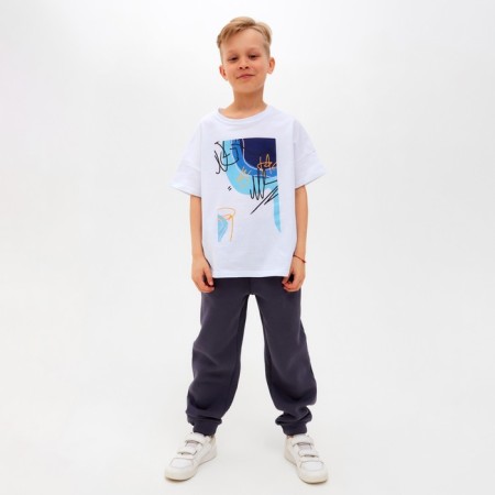 T -shirt Children's Minaku Colors, white/blue color, height 104-1