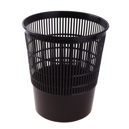 Basket for papers and garbage, 18 liters, plastic, mesh, black