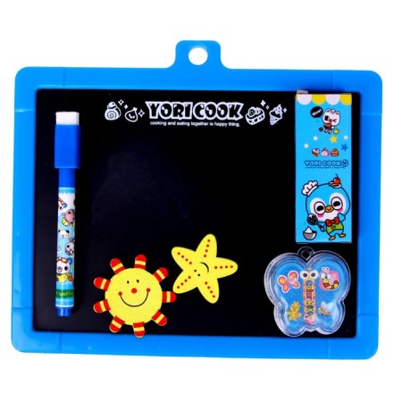 Drawing board is magnetic double -sided, under marker and chalk, sponge, chalk 3 pcs., Marker, magnets 2 pcs.-6