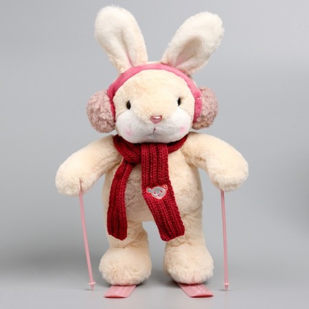 Soft toy "Little Friend", skiing, red scarf-2