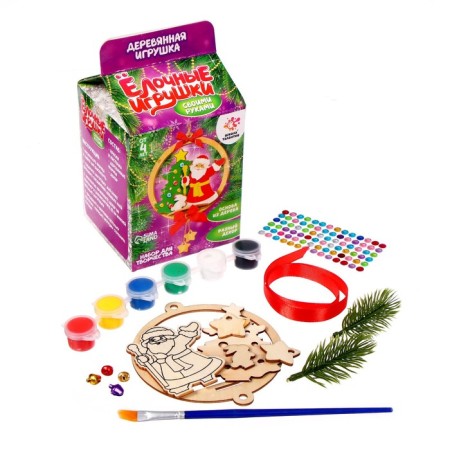 Set for creativity "Christmas tree decorations", suspension with Santa Claus-1