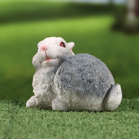 Garden Figure "Bunny Gesti" 14x7x11cm /// Gray-1